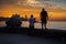 Group of friend fishing at Malecon, in Havana, Cuba.