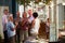 Group Of Friends Enjoying Outdoor Evening Drinks Party