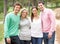 Group of friends enjoying walk in park