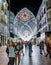 Group of friends taking selfies in Larios street. Christmas light show in the centre of Malaga