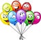 Group of funny colorful balloons