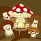 Group Funny mushrooms