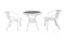 Group of garden white garden desk and chairs isolated backgrou