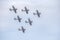 Group Of Geico Skytyper US Air Force Military Planes Flying In Formation