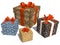 Group gifts with flower decorative pattern for Christmas Celebration