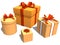 Group gifts with orange color for Christmas Celebration