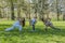 Group girl doing yoga