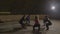 Group of girls toning their body muscles while doing yoga and breathing salty air in an european underground salt mine -