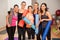 Group of girls in a yoga studio