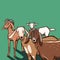 Group of goats illustration cartoon for eid al adha