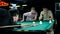 Group of guys rest: billiards game