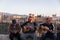 Group of Gypsy musicians performing flamenco art at the famous Mirador de San Nicolas, Granada