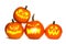 Group of Halloween Jack o Lanterns isolated on white