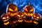 Group halloween pumpkins