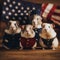A group of hamsters dressed in uniforms. Generative AI image.