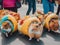 A group of hamsters dressed up in hot dogs. Generative AI image.