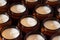 Group of Handmade Soy and coconut wax candles in a Amber and opaque container, brown glass jar. Natural eco friendly organic soy