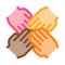 Group Handshake Icon Vector Outline Illustration