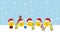 Group of happy emojis in Christmas hats with dog and birds, Christmas holidays banner copy space for own text
