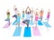 Group Healthy People Fitness Exercising Relaxation Concept