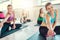 Group of healthy women in a fitness class