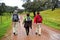 Group of hikers on the Sierra de Aracena Natural Park, Spain