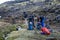 Group Hiking glacier Hvannadalshnukur summit in Iceland mountain volcano landscape Vatnajokull park