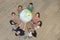 Group holding the Earth Globe showing Africa