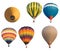 Group hot balloon color isolated