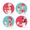 Group ice cream salesmen characters