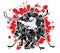 Group of Ice Hockey players action cartoon sport graphic