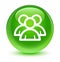 Group icon glassy green round button