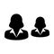 Group icon vector female persons symbol avatar for business management team in flat color glyph pictogram