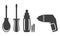 A group of icons of various types of screwdrivers. Vector on white background.