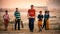 Group of indian boys playing gully cricket