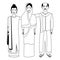 Group of indian people avatar in black and white