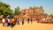 Group of indian people visit the sights of Konark Sun Temple dedicated to hindu god of the sun - Surya