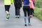 Group of joggers on a country road