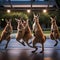 A group of kangaroos in party attire bouncing in excitement as the clock strikes midnight4