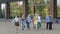 Group of kids going back from school together