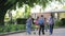 Group of kids going back from school together