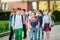 Group of kids going to school together.