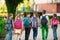 Group of kids going to school together.