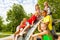 Group of kids on playground construction together