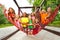 Group of kids sitting on playground net ropes