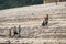 Group of kids sitting at river bank of Mekong