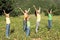 Group of kids stretching