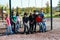 Group of kids on swingset