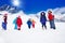 Group of kids walking in snow