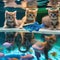 A group of kittens gathered around a holographic fish swimming above a tablet4